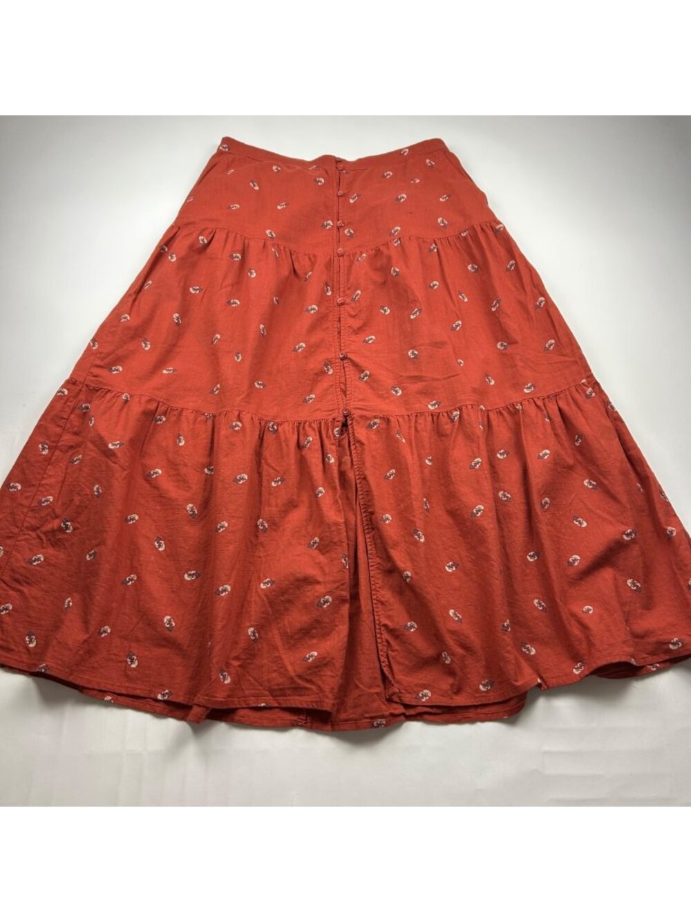 TALL Old Navy Rust Floral Print Linen Blend Maxi Skirt LT